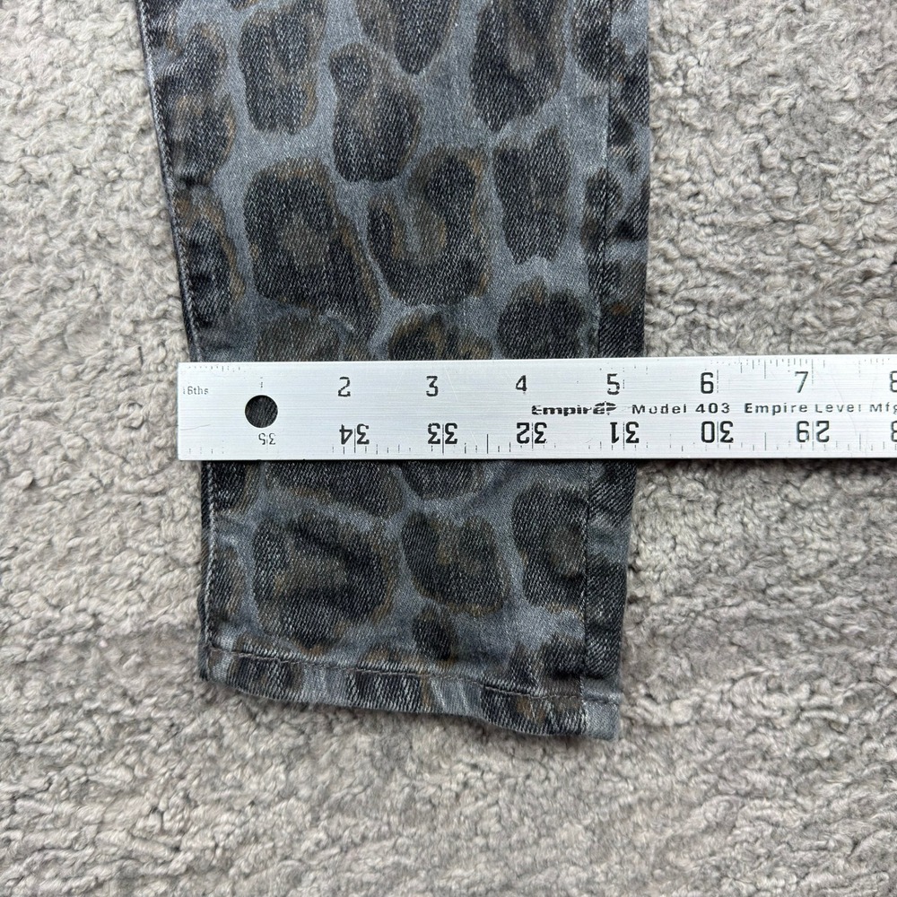 Mother The Looker Skinny Jeans 28* Paw Grey Leopard Animal Print 30x31 1001P-128 - Picture 10 of 12